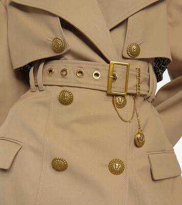Verzierter Trenchcoat aus Gabardine in Beige - Balmain | Mytheresa 