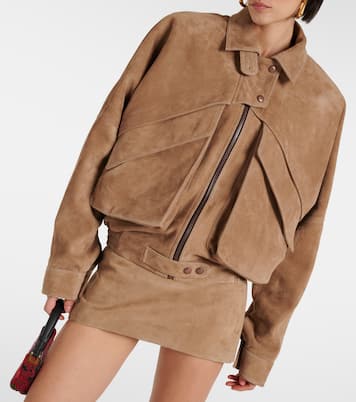 Suede biker jacket in brown - Magda Butrym | Mytheresa