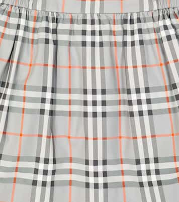 Burberry Kids Gray Striped Skirt Burberry