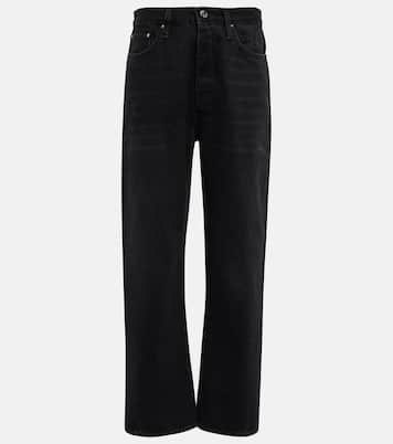 High-Rise Straight Jeans in Schwarz - Toteme | Mytheresa