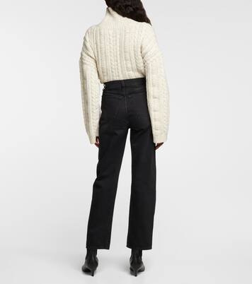 High-Rise Straight Jeans in Schwarz - Toteme | Mytheresa