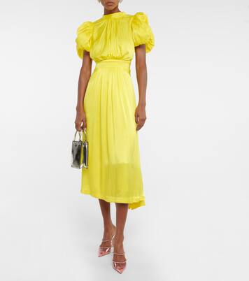 Vestido de satén con mangas abullonadas | Rotate Birger Christensen