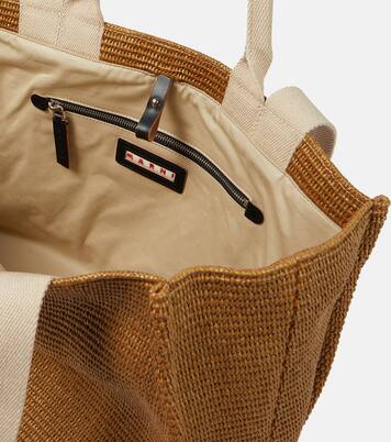 Borsa Large in rafia con logo | Marni
