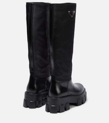 Leather and nylon boots | Prada