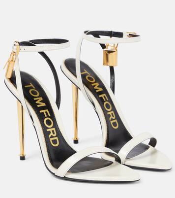 Padlock Leather Sandals in White - Tom Ford | Mytheresa