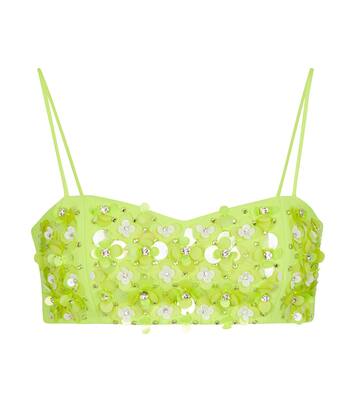 Sequined stretch-cady bralette | David Koma