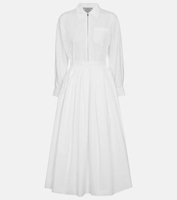 Cotton Poplin Shirt Dress in White - Prada | Mytheresa