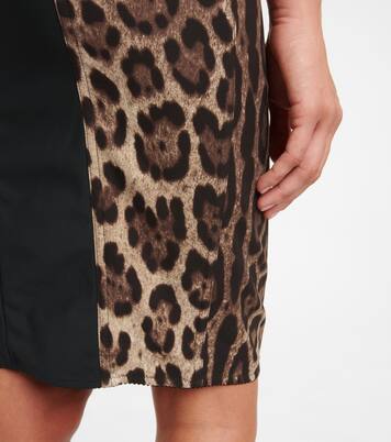 Leopard-print stretch-silk minidress | Dolce&Gabbana