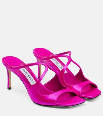Anise Satin Mules in Pink - Jimmy Choo | Mytheresa
