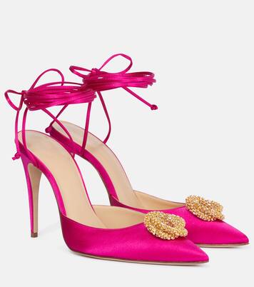 Crystal-embellished satin pumps | Magda Butrym