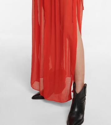 Vestido largo Aslaw en chifón de seda | Isabel Marant