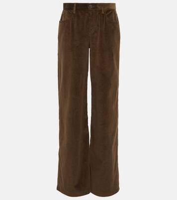 Eglitta Low Rise Corduroy Pants in Green - The Row | Mytheresa