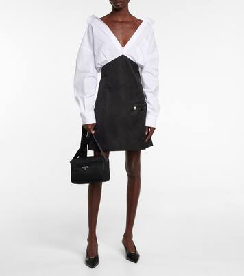 Re Nylon And Cotton Shirt Dress in White - Prada | Mytheresa