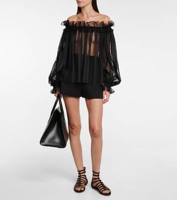 Off-shoulder mesh blouse | Alaïa