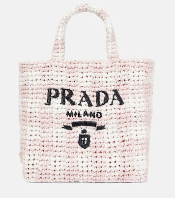 Logo raffia-effect shopper | Prada