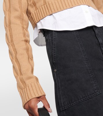 Duke Cable Knit Wool Sweater in Brown - Staud | Mytheresa