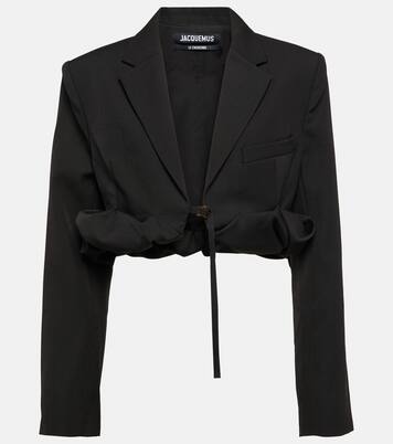 Cropped blazer with tied detail Clearance