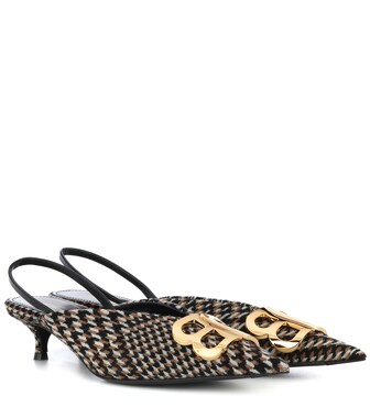 Balenciaga - Knife checked slingback pumps - mytheresa.com