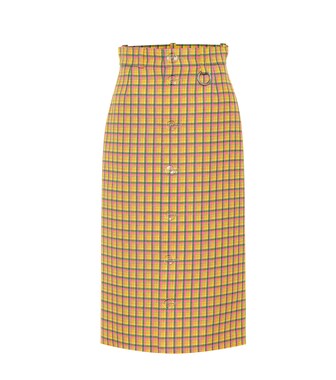 Balenciaga - Checked wool midi skirt - mytheresa.com