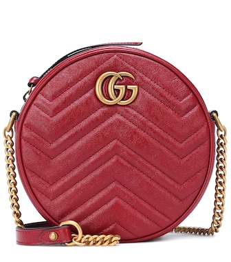 Gucci - حقيبة للكتف من الجلد GG Marmont Mini - mytheresa.com