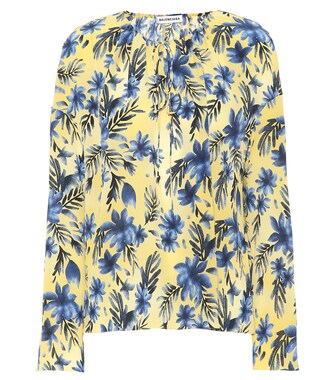 Balenciaga - Floral-printed silk blouse - mytheresa.com