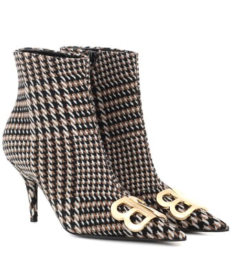 Balenciaga - BB houndstooth ankle boots - mytheresa.com