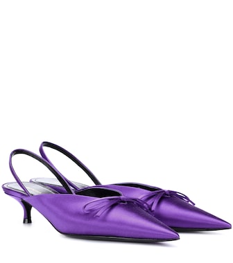 Balenciaga - Knife satin slingback pumps - mytheresa.com