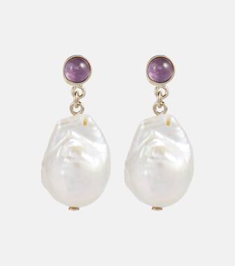 Chloé - Ohrringe Darcey mit Perlen und Amethysten - mytheresa.com