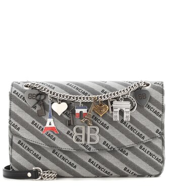 Balenciaga - BB Round M jacquard shoulder bag - mytheresa.com