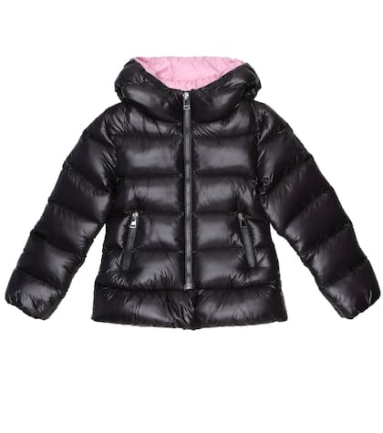 Armoise Hooded Down Coat Moncler Enfant | Mytheresa Moncler Enfant Armoise fur trimmed down coat | Mytheresa