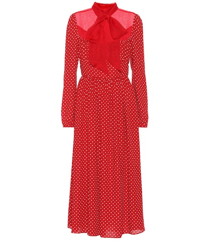 Polka-dot silk dress