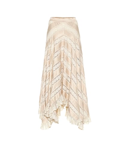 Unbridled satin and lace skirt