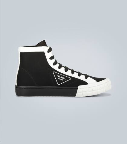 prada logo high top sneakers