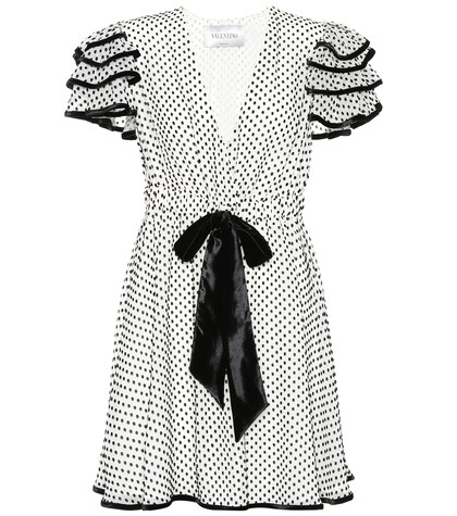 Polka-dot silk-blend dress