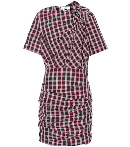 Oria draped plaid cotton dress