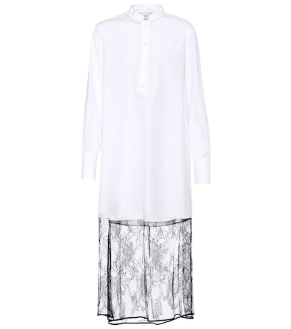 Lace-trimmed cotton dress