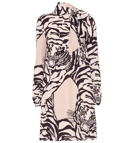 Tiger-printed silk dress