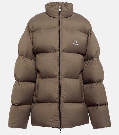 Logo jacquard puffer jacket 