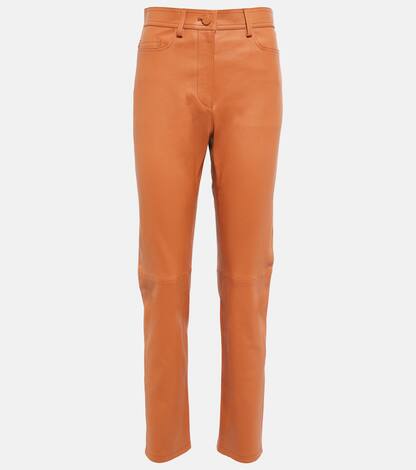 High-rise leather pants | Joseph