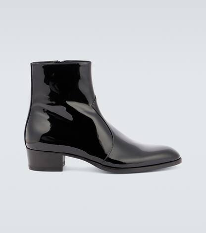 Wyatt patent leather ankle boots | Saint Laurent