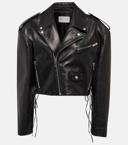 Cropped leather biker jacket | Magda Butrym