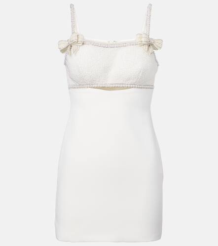 Faux pearl-embellished crepe minidress - Self-Portrait - Modalova