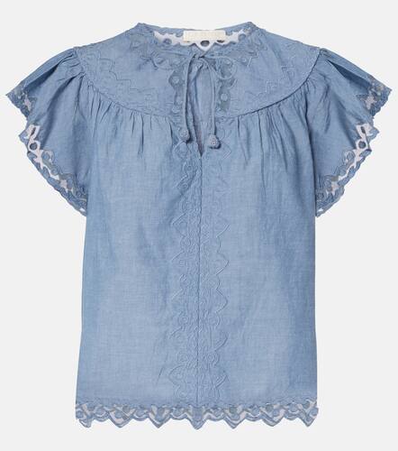 Effie lace-trimmed cotton top - Ulla Johnson - Modalova