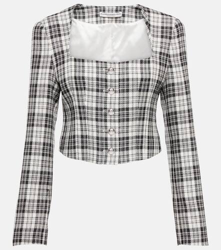 Plaid cropped wool jacket - Alessandra Rich - Modalova