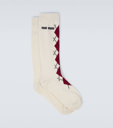Wool and cashmere-blend socks - Miu Miu - Modalova