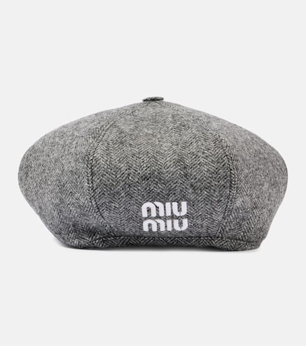 Miu Miu Logo chevron wool beret - Miu Miu - Modalova