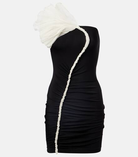 Floral-appliqu asymmetric minidress - Nensi Dojaka - Modalova