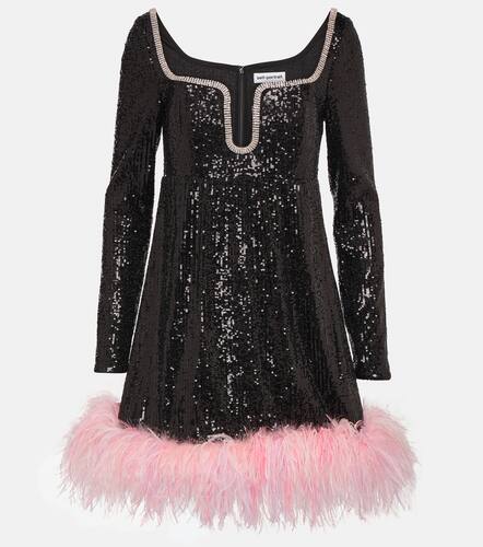 Feather-trimmed sequined minidress - Self-Portrait - Modalova