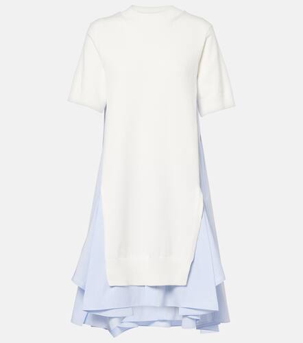 Striped cotton-blend poplin midi dress - Sacai - Modalova