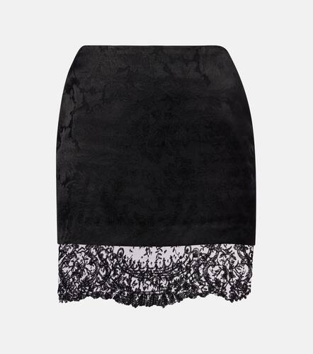 Lace-trimmed jacquard miniskirt - Saint Laurent - Modalova